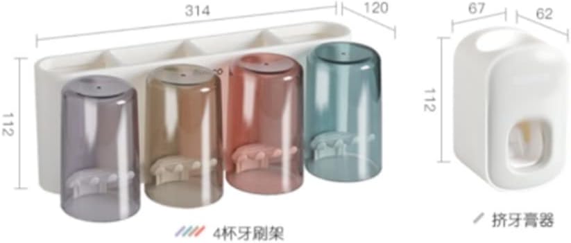 Toothbrush Rack Free Punching Mouthwash Cup Toothbrush Cup Hanging Wall Bathroom Wall-Mounted Shelf Electric Home Hanger