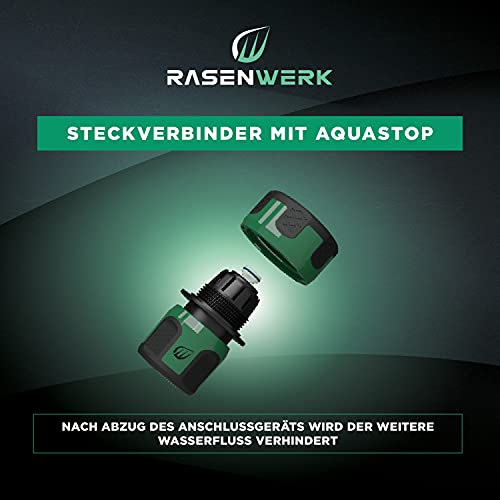 RASENWERK, Garden Hose Connector with Aquastop for 3/4 Inch Hose, Water Stop Premium Hose Connector - Image 2