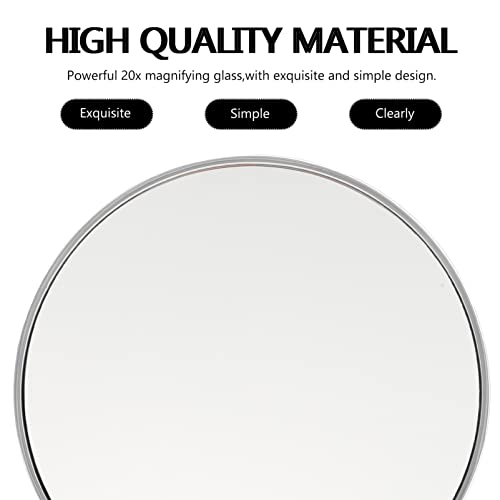 Lurrose 20X Espelho de Aumento Espelho de Maquiagem Com Ventosas Redondo Material Espelho para Banhe