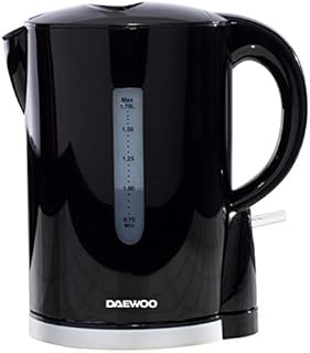 Daewoo 1.7L, 2200W Fast Boil Cordless Jug Kettle, Lightweight With Automatic Switch Off, External Water Level Indicator and Removable Easy Clean Filter-Black