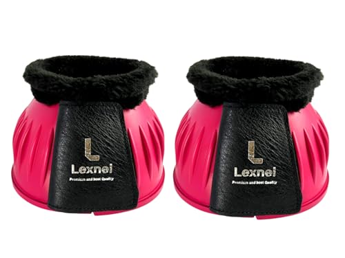 Image of Rubber Bell Boots, Durable Bell Boots for Horse - Superior Hoof Protection and Comfort (1 Pair) (Pink, Medium)