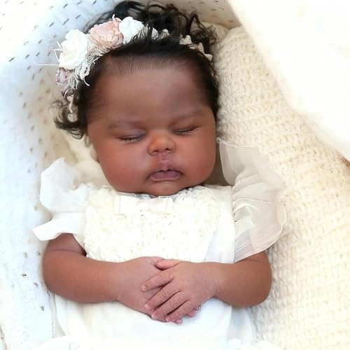 Muñeca Reborn Anano Negra 24 Pulgadas Realista miniatura 5