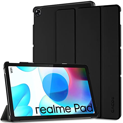 CACOE Funda Compatible con Realme Pad 10.4 2021 RMP2103, Ultra Slim PU Protectora Carcasa con Función de Soporte Compatible con Realme Pad 10.4 2021, Negro Cover