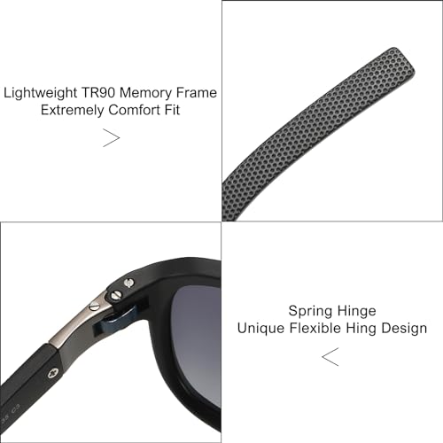 Gradient Brown Polarized Sunglasses for Men UV Protection Driving Square Sun Glasses Retro 70s Trendy Shades for Men4