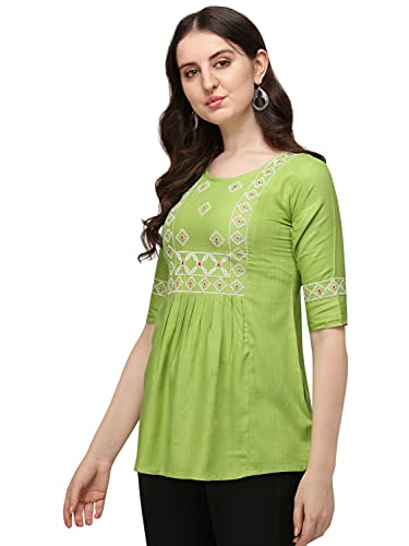 Image of Riva Enterprise Rayon Fabric with Embroidery Stitched Top