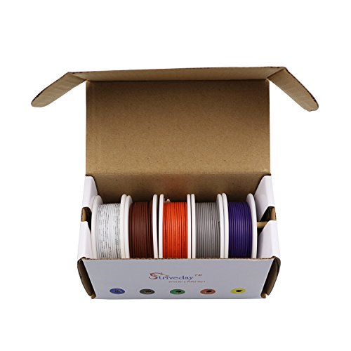 Striveday™ 18 Awg Flexible 1007 Wire Electric Wire 18 Gauge Tinned Copper Hook Up Wire 300V Cables Electronic Stranded Wire Cable Electrics Diy Box-2 #TOP1