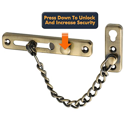 SAYAYO Türkette Wohnungstür Türkette Abschließbar Edelstahl Sicherheitskette Mit Schrauben Türkettenschloss Diebstahlschutz Tür Kettenschloss Für Innentüren Und Fenster, Hotel, Miethaus