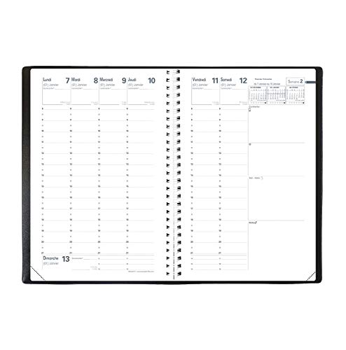 41bIqsayGUL Quo Vadis - Collection: Impala Spiral Minister - Civil Diary - Weekly - Format: 16x24cm - Colors: Black - Year: 2025