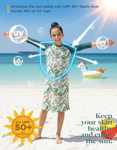 Image of Shira Modest Girls Swim Dress | 3 /4 Sleeve Swimdress, Full Coverage Bathing Suit | Tznius UPF 50+ Quick-Dry