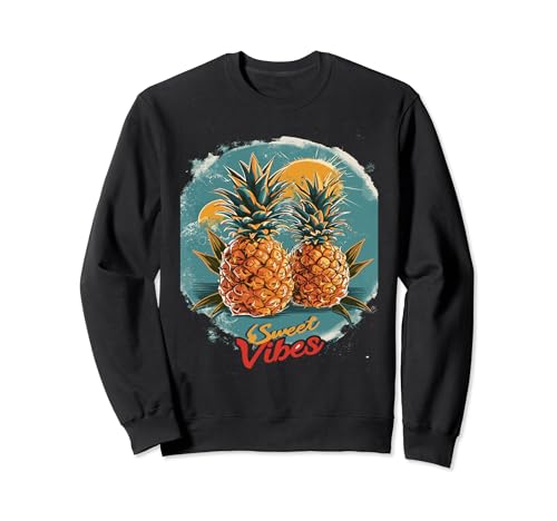 Tropical Pineapple Vibes Beach Sunset Fruit Sweatshirt