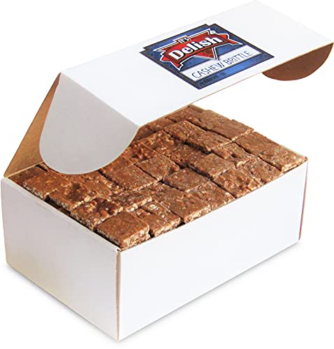 Gourmet Cashew Brittle By It's Delish, 6 Lbs Bulk Box – Old Fashion Style Cashew Brittle In Square Cut Pieces – Sweet & Crunchy Candy In Bulk Great For Holiday, Events, Party Planners – Kosher Parve #TOP20