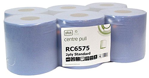 BLUE ROLL, 1PLY, CENTREFEED, 300M (PK6) D02306 By DURATOOL