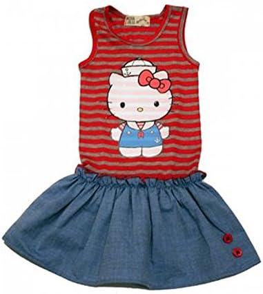 Misha Lulu Girls' Cute Sailor Hello Kitty Summer Dress Size 2T