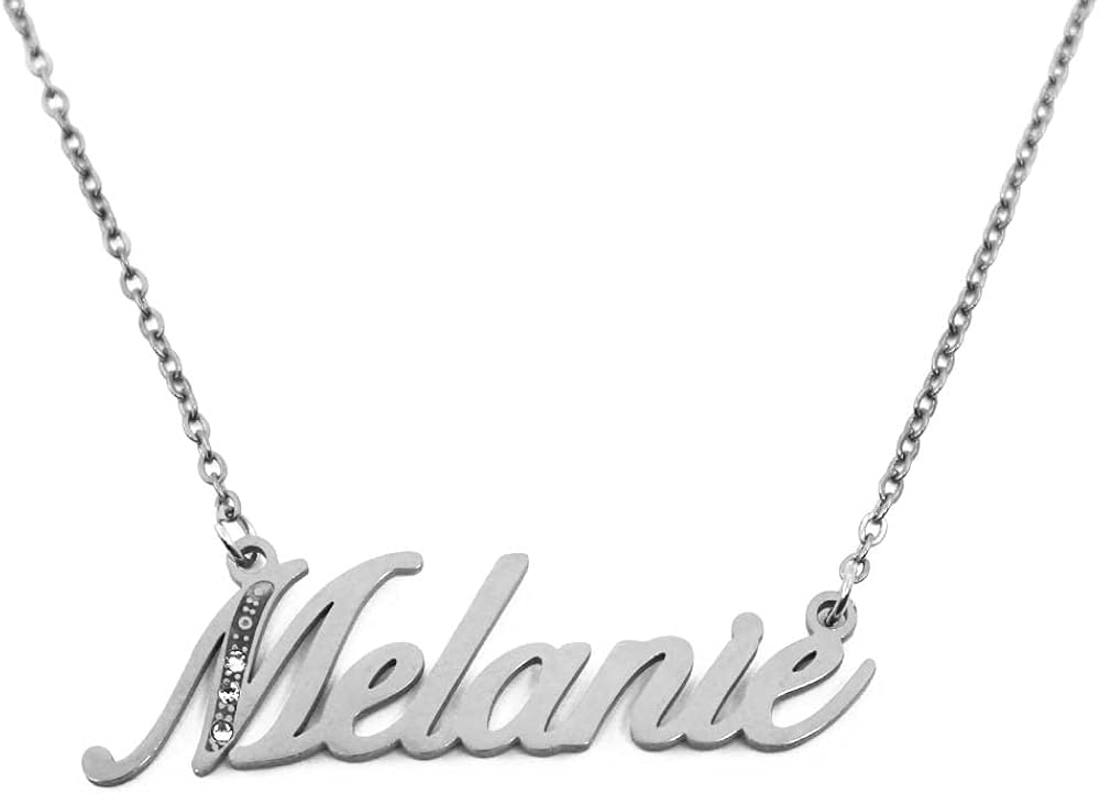 Kigu Name Necklace Melanie, Silver Tone, Custom Name Necklace