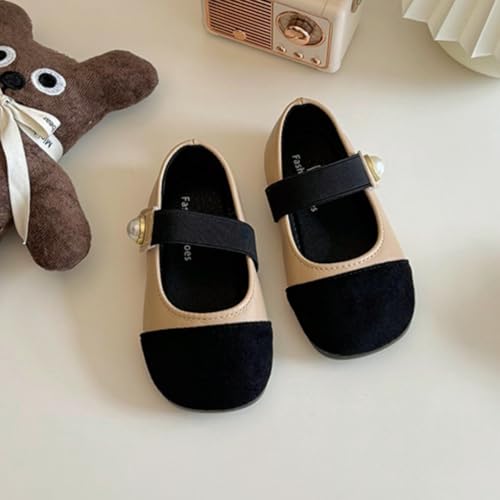 Girls PU Leather Princess Dress Shoes Pearl Mary Jane Ballet Flats Wedding Party4