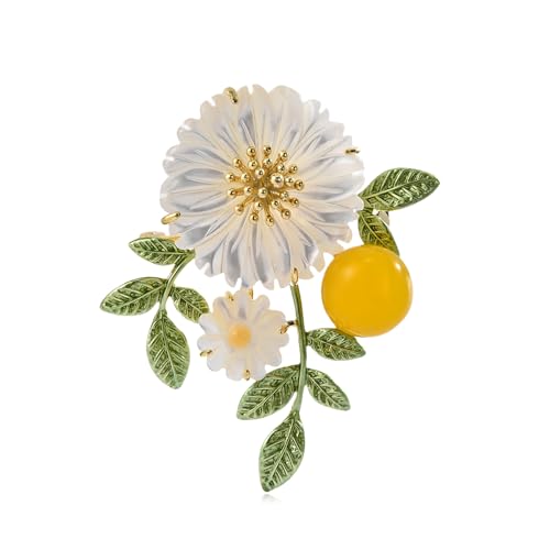 Image of Fashion Flower Brooches for Women Rhinestone Flower Brooches Pins 18k Gold Plated Lapel Pins Jewelry for Girlfriend Wife