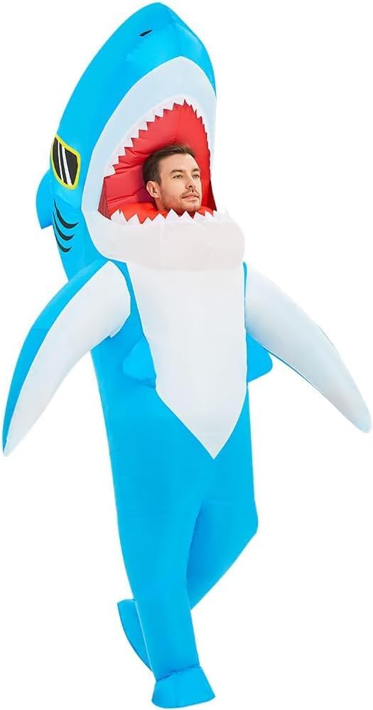 KOOY Shark Costume Adult Men Women,Full Body Blow Up Costumes for Men/Women,Shark Costume Adult,Funny Costumes - Image 2