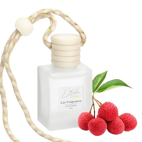 D’Velas™ 40ml Car Freshener Diffuser Set– Long-Lasting Upto 120 Days | Lychee Breeze | No Paraben | 10ml Wooden Lid Bottle...