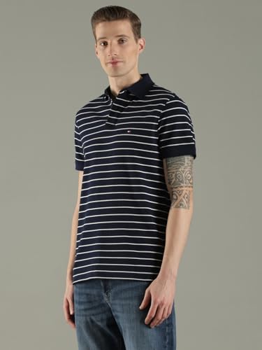 Image of Tommy Hilfiger Solid Regular fit Cotton Polo t-Shirt