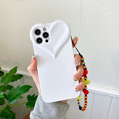 Coque silicone blanc pour iPhone 7 avec cordon chaîne perles