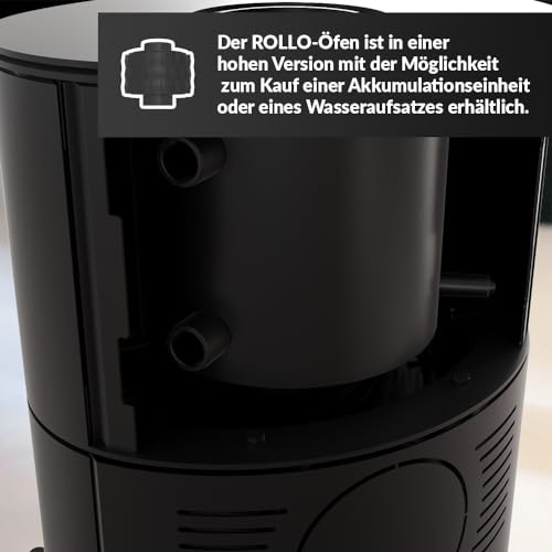 KRATKI Kaminofen aus Stahl Rollo bereit Satz Ø 150 7 kW mit Raumluftunabhängig, Blass Verkleidung, freistehend, BImSchV 2, Staubauslass, 150 mm, EEK A Kaminofen HKI