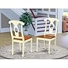 East West Furniture KEC-WHI-W Kenley Kitchen Dining Chairs - Napoleon Back Wood Seat Chairs, Set of 2, Buttermilk & Cherry #1