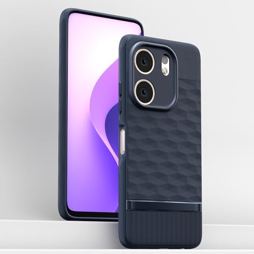 Image of Pikkme Back Cover for Oppo A5x Camera Protection 3D Hexa Cube Design Silicone Protective Bumper Case (Blue)