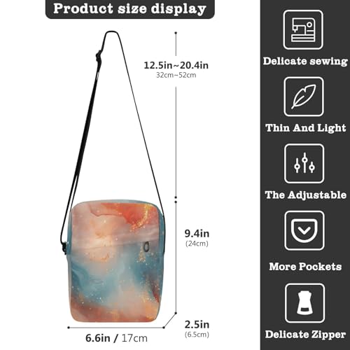 messenger bag for women Small Crossbody Bag For Women Womens Purse Cross Body Adjustable Strap for Travel Travel- Trendy Peach Turquoise Red3