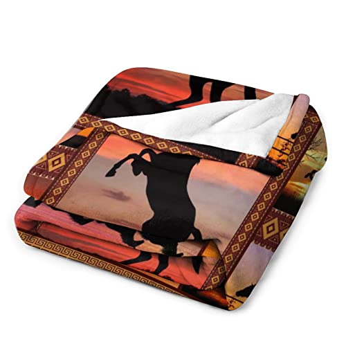 Horse Blanket Animal Print Throw Blanket, Soft Cozy Blanket Fleece Blanket Couch Blanket Bed Throw Tv Blanket Horse Lovers Gifts For Girls Women Men - 40"X50"(Child) #TOP2