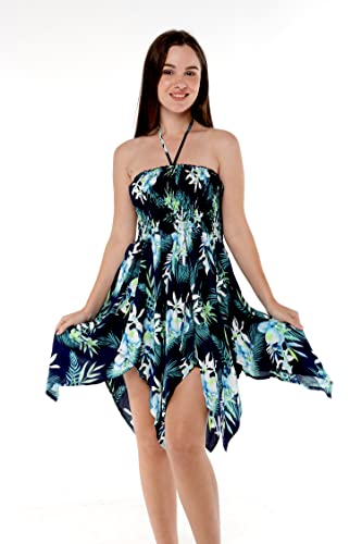 Image of Family Matching Hawaiian Clothes, Orchid Breeze Navy | Lightweight 100% rayon • Family matching outfits • Beach vacations • Luaus • Cruises • Family photos