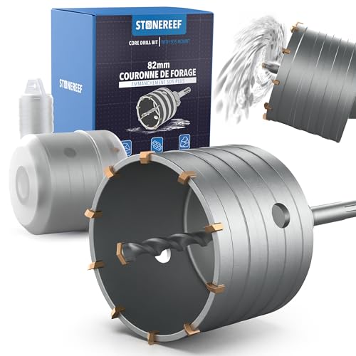 Foret perforé pour prises 82 mm STONE REEF élimine les éclats dans la maçonnerie
