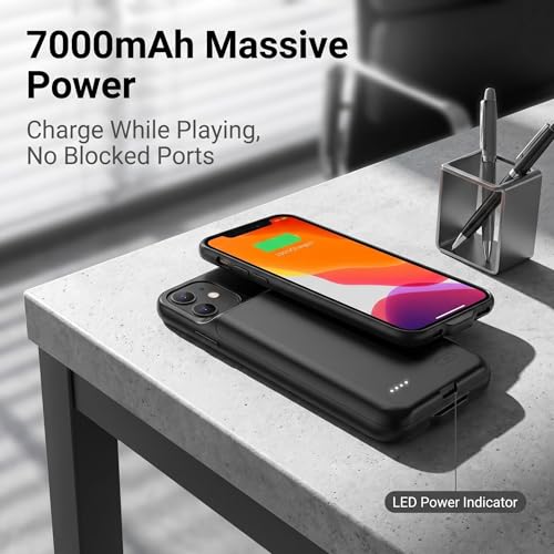 Funda de batería para iPhone 11 con elegante acabado protector y potente carga extendida 7000 mAh 6