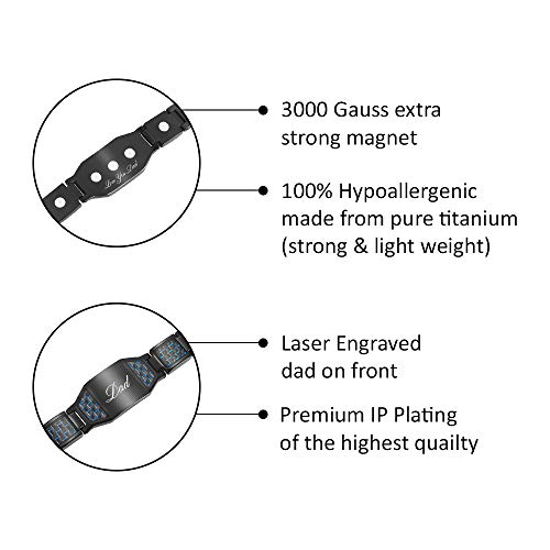 Dad Titanium Magnetic Bracelet With Carbon Fiber Engraved Love You Dad Adjustable Gift Box Included #TOP5