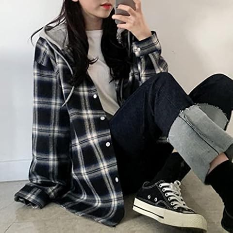 ZXCW Women’s Long Sleeve Plaid Jacket Cover