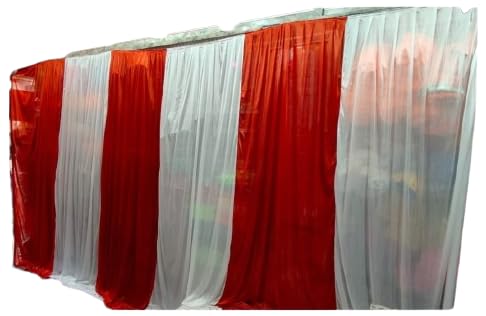 BMLP Tent Parda Lycra Perfect for Gatherings Weddings and Garden Parties Stylish Shelter for Unforgettable Occasions (15 * 10 Feet Red and White)-image-23