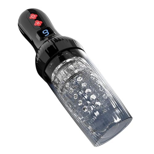 Male Masterburbatar Hands Free with 9 Thrusting 9 Sucking Heating Modes (Transparent)