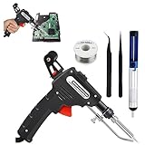 60W Lötkolben Set, Automatisch Elektronik Lötpistole Kit mit Entlötpumpe, Pinzette, Lötdrähten, Handlötkolben-Set Elektrische Schweißpistole für Heimwerker Elektrotechnik Reparaturen (Schwarz)