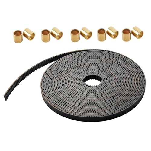 3D-Druckergürtel GT2-Gürtel 6 mm breit 2 mm Pitch für Creality Ender 3 3 Pro Ender 3 V2 Ender3 K1 CR-10 Anycubic Kobra 2 Kobra Max CNC und andere 3D-Drucker (5M + 10 Kupfer-Schnallen)