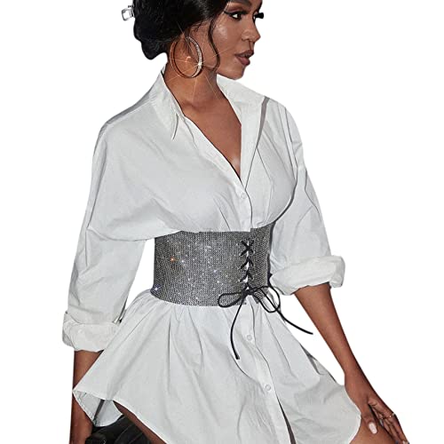 Women Sparkly Rhinestone Waistband Bling Crystal Wide Waist Belt Corset Wedding Bridal Sash2