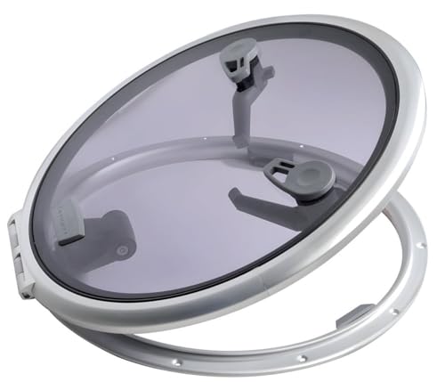 wellenshop Lewmar Runde Decksluke aus Aluminium mit Rauchglas für Boote, 490 oder 588 mm Durchmesser Bootsluke Größe 490 mm Durchmesser