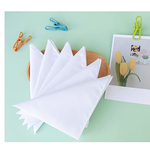 Cocousm Solid White Cotton Handkerchiefs For Wedding Party Diy Draw Gift Bulk #TOP5