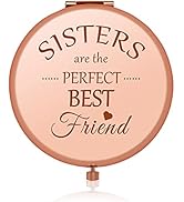 Best Friend Sister Gifts for Women Friendship Birthday Gifts for Girl Rose Gold Compact Mirror Ch...