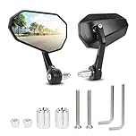 SUPAREE Motorcycle Mirrors Universal Motorcycle Bar End Mirrors Motorcycle Rearview Mirrors Extension Motorbike Side Wing Mirror Clear Glass for Towing Safe with E-MARK 2 Pack