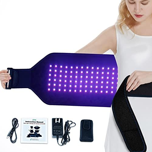 UTK Red Light Therapy Belt for Body Pain Relief, 4 in 1 Infrared Light Therapy Flexible Wearable Device with 470/660/850nm, Relieves Inflammation, Promotes Wound Healing, Skin Cell Repair