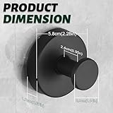 2PCS Black Stainless Steel Suction Cup Hooks Waterproof,Towel Hook Holder,No Drill Suction Heavy Duty Hooks for Shower Bathroom Kitchen,Glass Door Window,Holiday/Wreath Decor(Hanging up to 22LBS) - Image 4