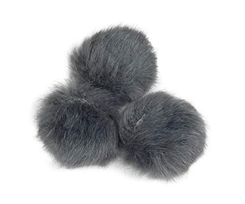 WJ-LM ウィンドジャマー(サイズM 三個セット) 日本製 ピンマイク用風防 (ダークグレー)