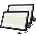 2 Pack 600W LED Flood Lights Outdoor,(3000W Equivalent), 66000LM 6000K Daylight White Super Bright Security Arena Light with Plug, IP66 Waterproof Commercial Lighting for Yard, Courts ,Stadium