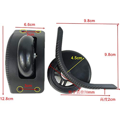 Luggage Wheel,Luggage Suitcase Wheels, Directional Black Typ Luggage Mute Wheel Suitcase Replacement Repair Wheels Parts Spinner (D003#)2