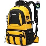 Nerlion 40L Hiking Backpack Travel Backpack for Men Women Camping Waterproof Outdoor Hiking Daypack Lightweight Backpack (Yellow)