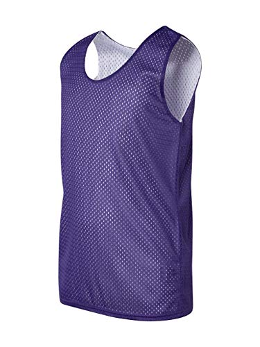 Badger Sport Purple/White Youth Large Reversible Mesh Tank Top Jersey Uniform